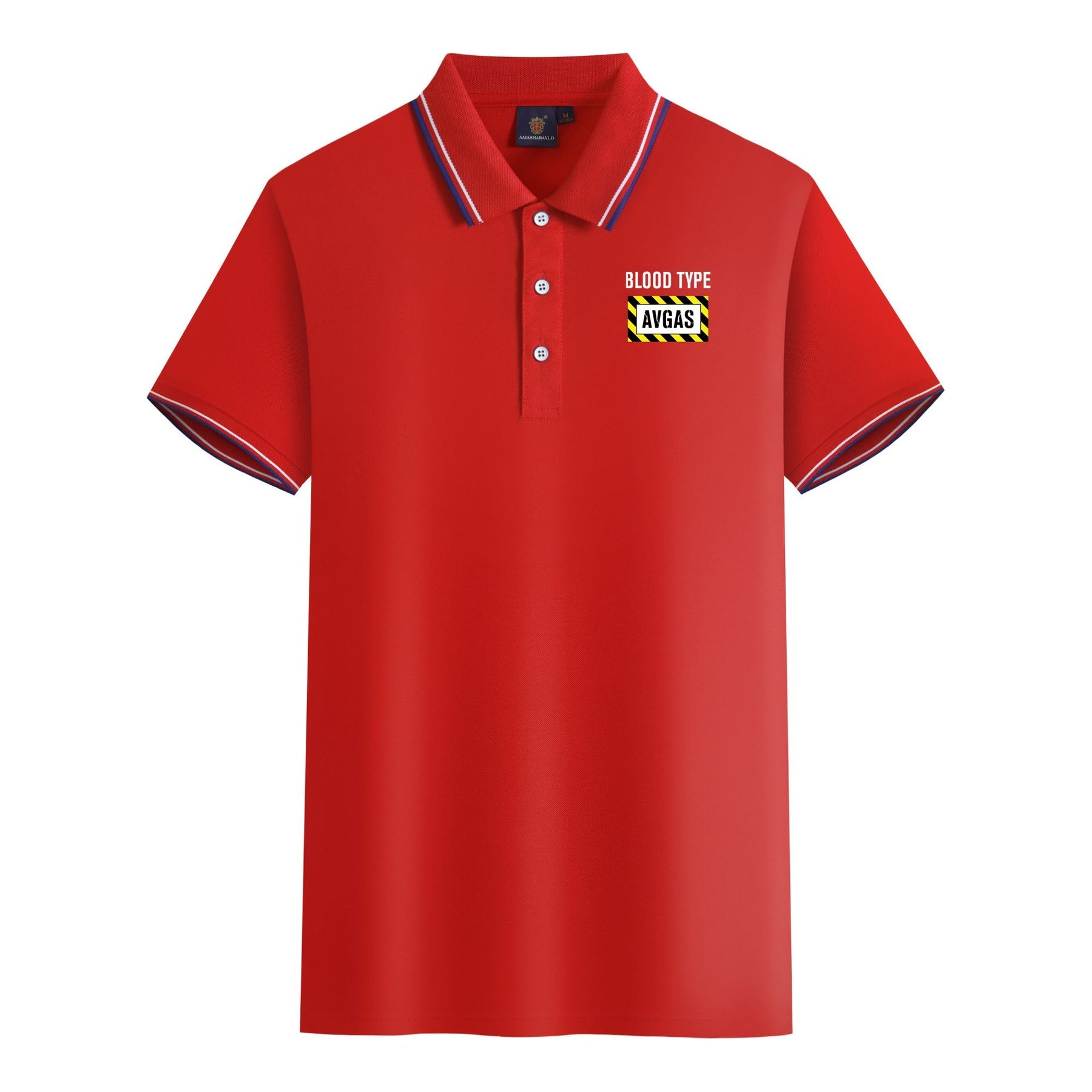 Blood Type AVGAS Designed Stylish Polo T-Shirts