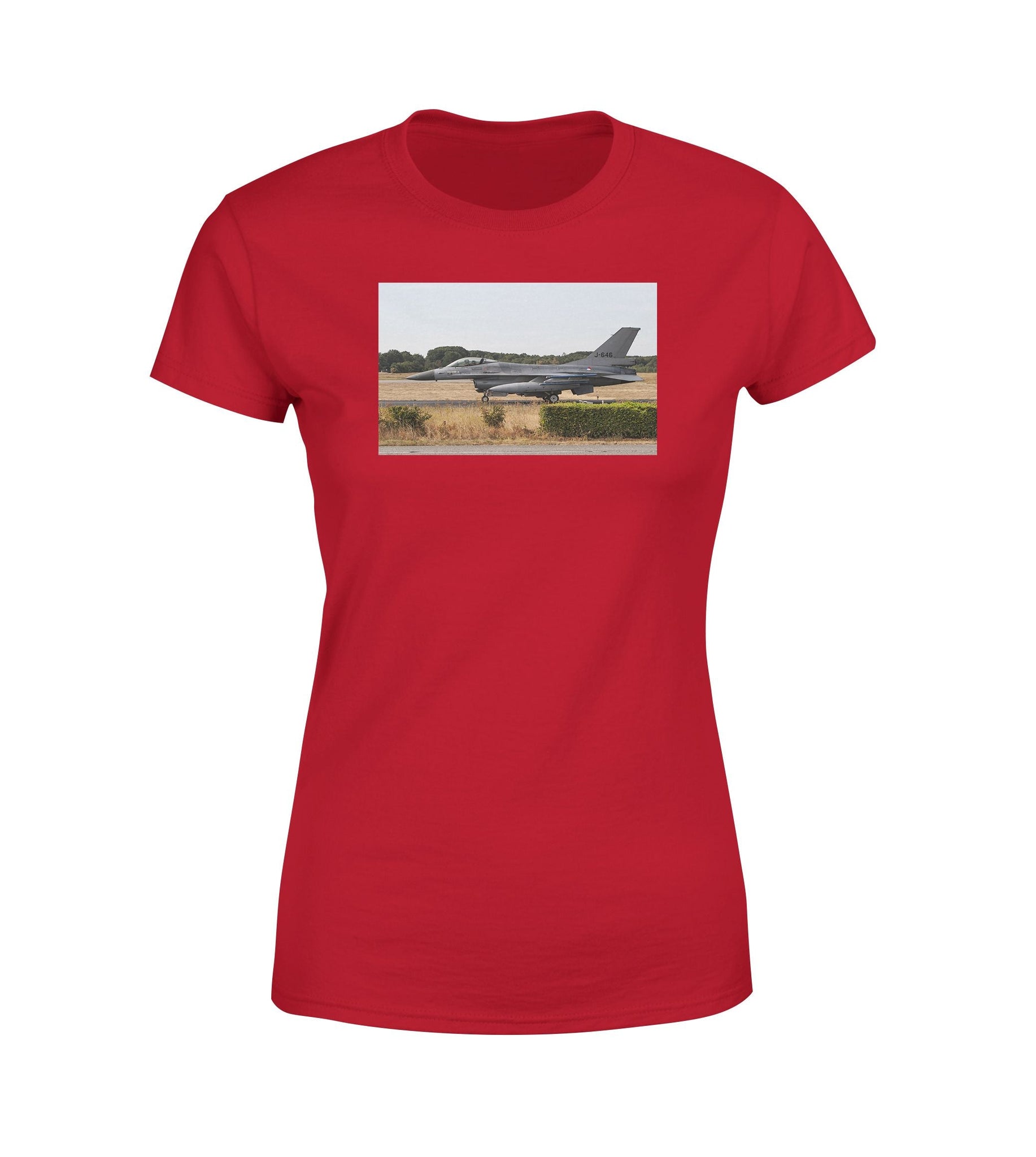 Fighting Falcon F16 From Side Designed Women T-Shirts