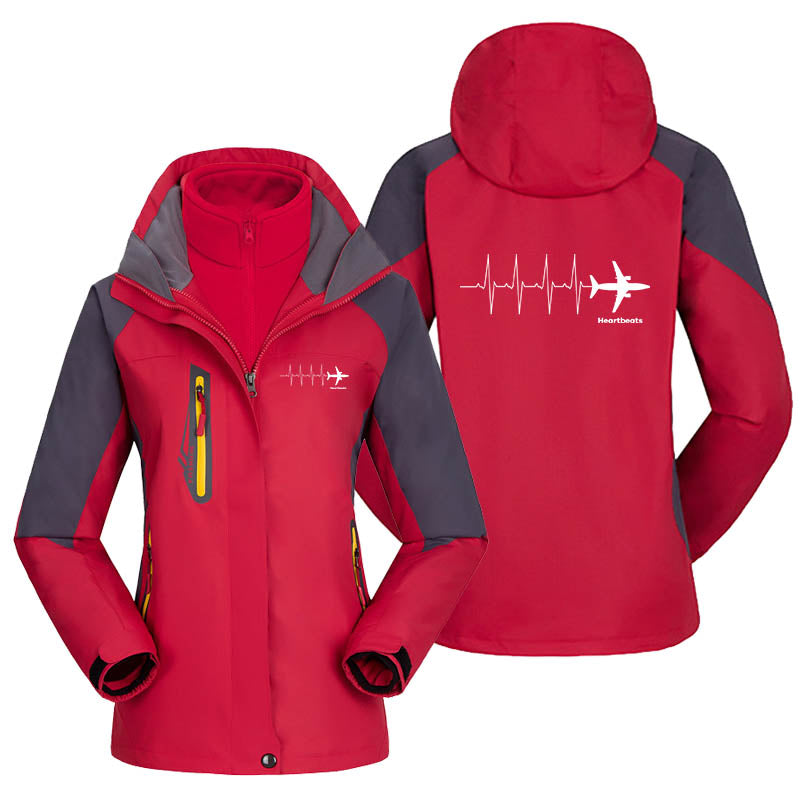 Aviation Heartbeats Designed Thick "WOMEN" Skiing Jackets