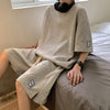 2023 Summer Men's Tracksuit Waffle Fabric Breathable Casual T-Shirt and Shorts  Fashion Half  Sleeve Two Piece Set for Unisex