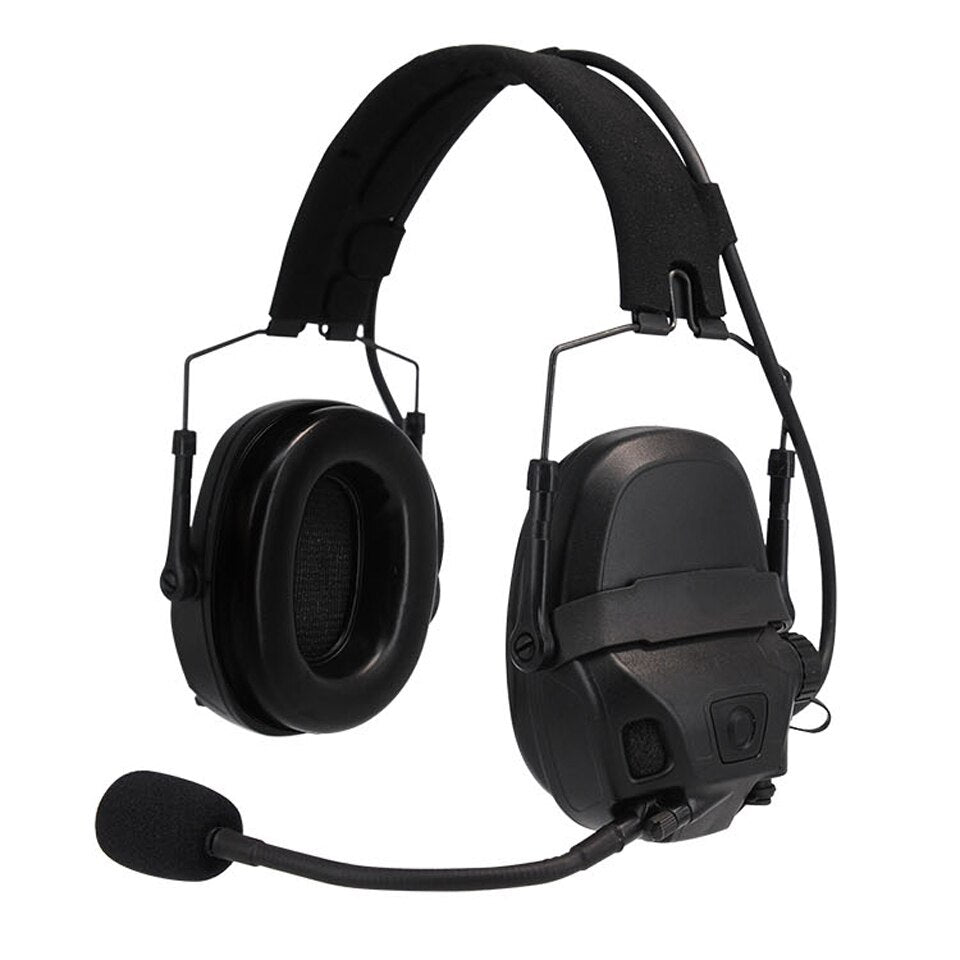 AMP HeadSet Tactical Headphone Head & Helmet-Mounted Pickup Noise Reduction Military Aviation Communication Headphone