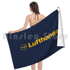 Lufthansa Bath Towel Beach Cushion Lufthansa Aviation Jet Plane Pilot Captain Stripes Airways Boeing Airbus Airplane