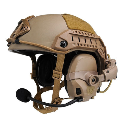 AMP HeadSet Tactical Headphone Head & Helmet-Mounted Pickup Noise Reduction Military Aviation Communication Headphone