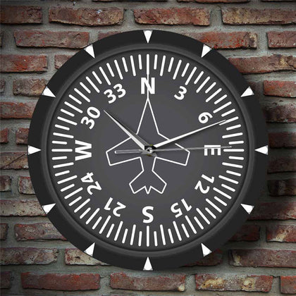 Aircraft Instrument Flight Control Panel Clever Clock Frame Aviation Compass Direction Modern Design Art Timepiece Table Clock