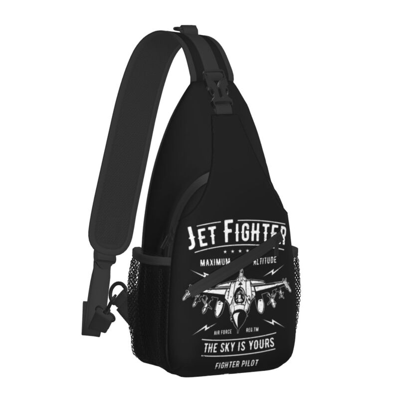 Jet Fighter Crossbody Sling Backpack Men Custom Air Force Pilot Aviation Aviator Shoulder Chest Bag for Traveling Daypack
