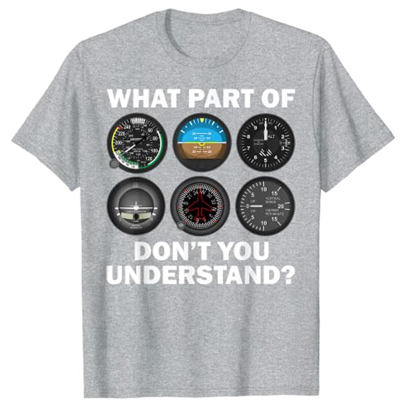 Funny Pilot Art Men Women Aviation Airline Pilot-Instruments T-Shirt Gift Aviation-Pilot Graphic Tee Tops Customized Clothing