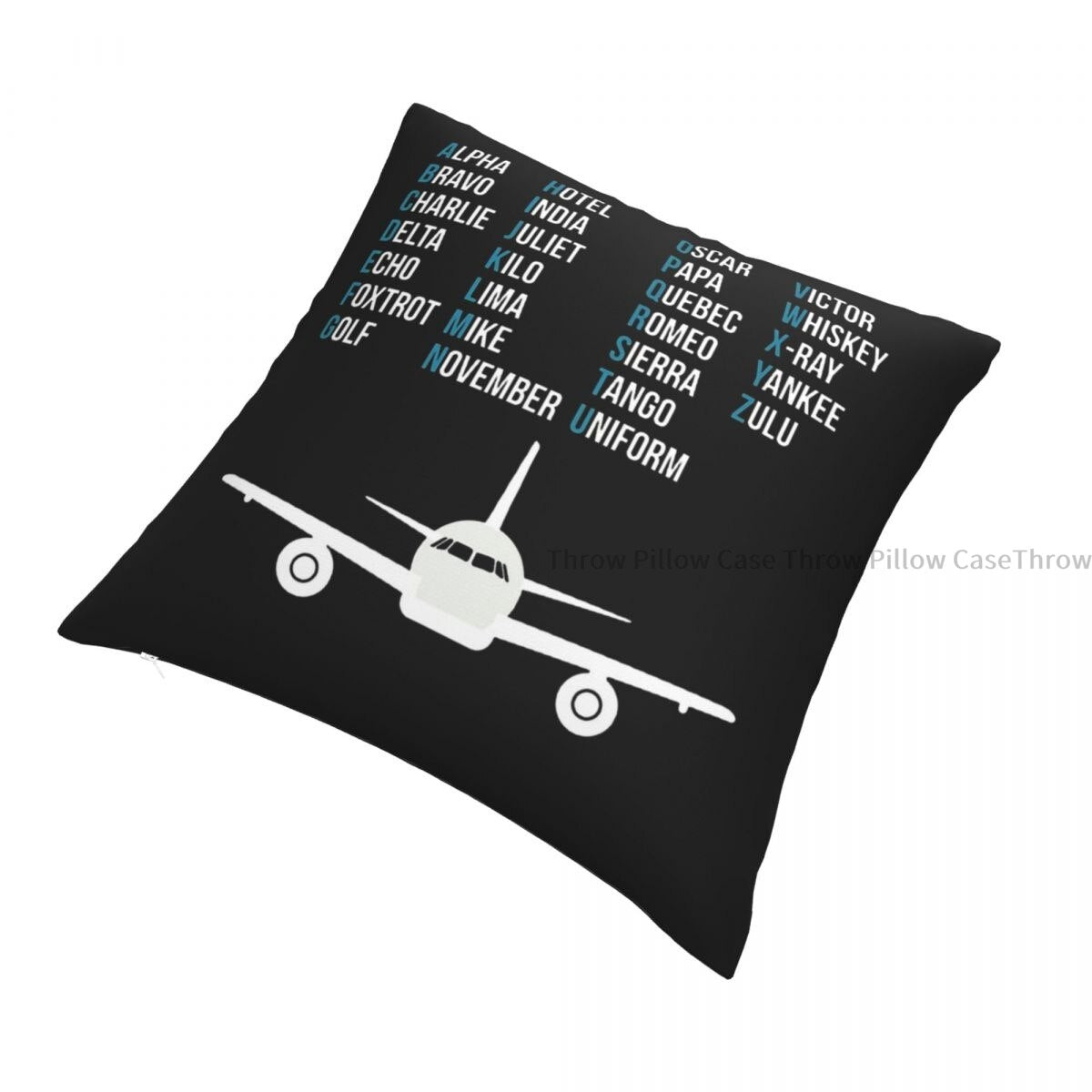 Phonetic Alphabet Shirt Airplane Pilot Gift Aviation Lover Throw Pillow Case Backpack Cojines Covers  Breathable Sofa Decor