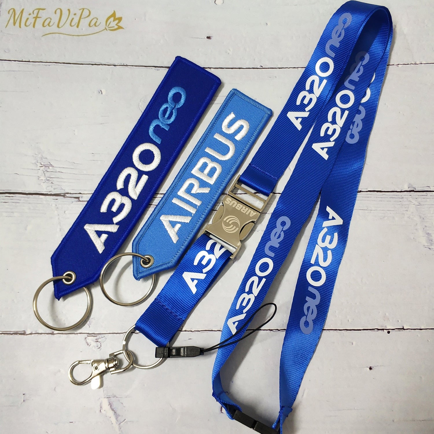 MiFaViPa 3 PCS Blue A320 Neo Lanyards Keychain Fashion Trinket Flight Crew Aviation Aircraft Gift Key Chain AIRBUS Sleutelhanger