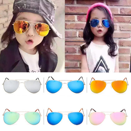 Boys Girls Retro Fashion Aviation Sunglasses Kids Goggles Students Pilot Sun Glasses Party Eyewear Outdoor Eye Glasses UV400