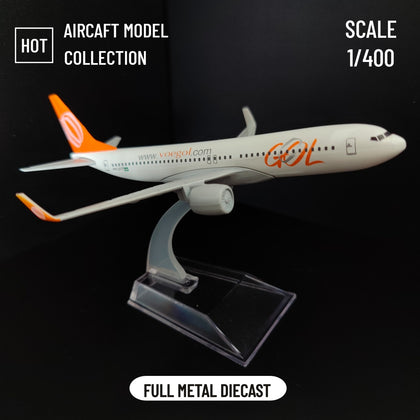 Scale 1:400 Metal Aircraft Replica GOL Airlines Boeing Aviation Model Plane Diecast Miniature Educational Toys for Children