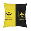 Vibrant Aviation Arrivals And Departures Pillow Cover Home Decorative 3D Printing Airplane Airport Cushion Cover for Living Room