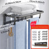 Bathroom Shelf Towel Rack Wall-mounted Punch-free Aviation Aluminum Bathroom Shelves shower Shelves Bathroom Organize