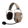 AMP HeadSet Tactical Headphone Head & Helmet-Mounted Pickup Noise Reduction Military Aviation Communication Headphone