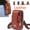 Men Leather Waist Bag Large Capacity Belt Bag Brown Shoulder Bags Crossbody Bags Multi-layer Buckle Mobile Phone Bag Bum Pouch