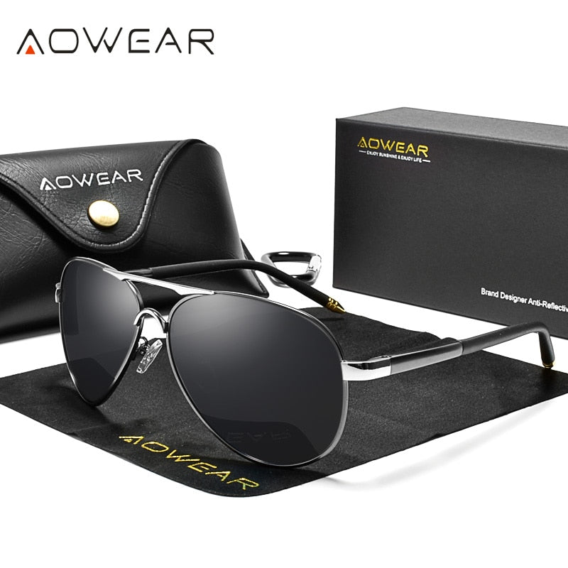 AOWEAR Men's Aviation Sunglasses Men Polarized Mirror Sunglass for –  Aviationkart