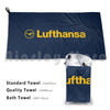 Lufthansa Bath Towel Beach Cushion Lufthansa Aviation Jet Plane Pilot Captain Stripes Airways Boeing Airbus Airplane