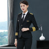 Aviation Uniform Set Women Jacket Pant Pilot Captain Uniforms Flight Attendant Suit Hotel Sales Manager Professional Workwear
