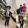 Aviation Uniforms Cosplay Halloween Costumes for Kids Pilot Flight Attendant Aircraft Boys Girls Carnival Role Play Clothing