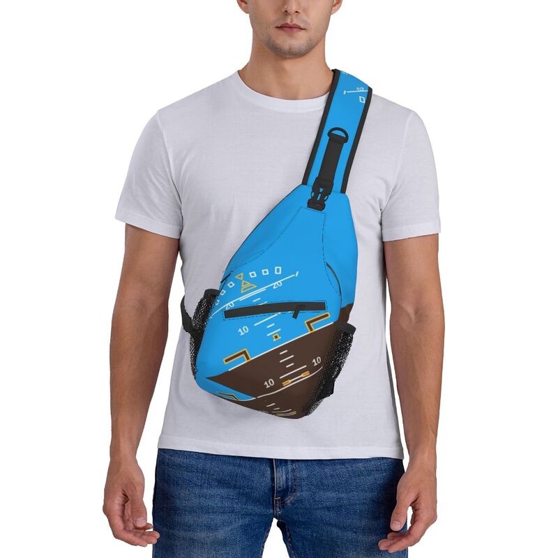 Cool Attitude Indicator Sling Crossbody Backpack Men Flight Pilot Airplane Aviation Aviator Shoulder Chest Bag for Hiking