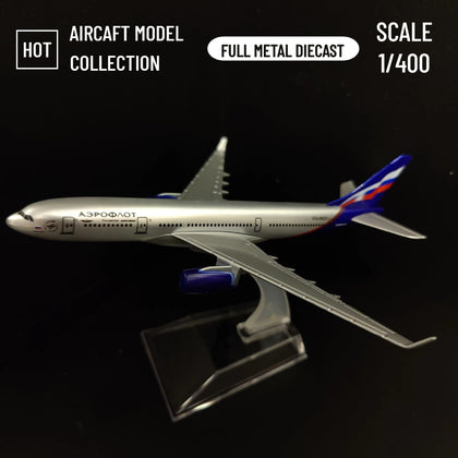 Scale 1:400 Metal Replica Aircraft 15cm Russian Aeroflot Transaero Sibera S7 Plane Model World Aviation Collectible Miniature