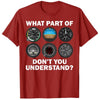 Funny Pilot Art Men Women Aviation Airline Pilot-Instruments T-Shirt Gift Aviation-Pilot Graphic Tee Tops Customized Clothing