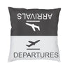 Vibrant Aviation Arrivals And Departures Pillow Cover Home Decorative 3D Printing Airplane Airport Cushion Cover for Living Room