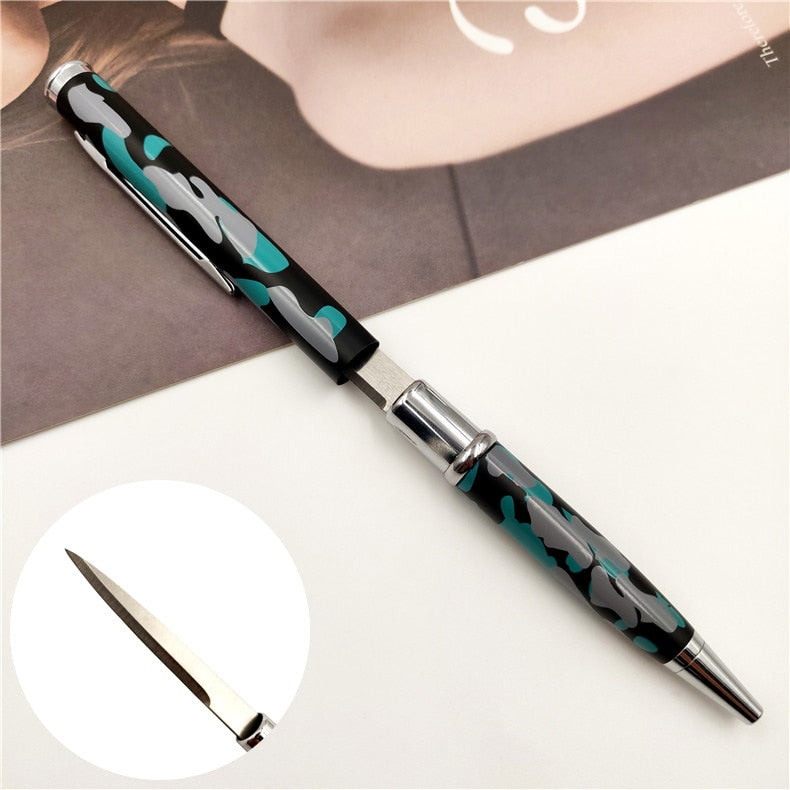Defence personal Multi Purpose Tactical Pen with Knife Ballpoint Pens Tool Aviation Aluminum Anti-skid Office Portable Pen