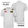 Custom Flag & Name (Special Badge) + Epaulettes Designed Polo T-Shirts