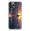 Super Airbus A380 Landing During Sunset Printed iPhone Cases