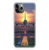 Super Airbus A380 Landing During Sunset Printed iPhone Cases