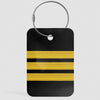 Black Pilot Stripes - Luggage Tag