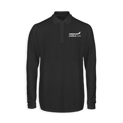 The Airbus A340 Designed Long Sleeve Polo T-Shirts