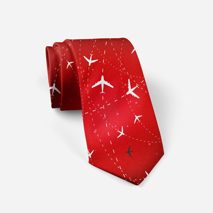 Travelling with Aircraft (Red) Designed Ties
