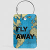 Fly Away - World Map - Luggage Tag
