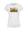 Fighting Falcon F35 at Airbase Designed Women T-Shirts