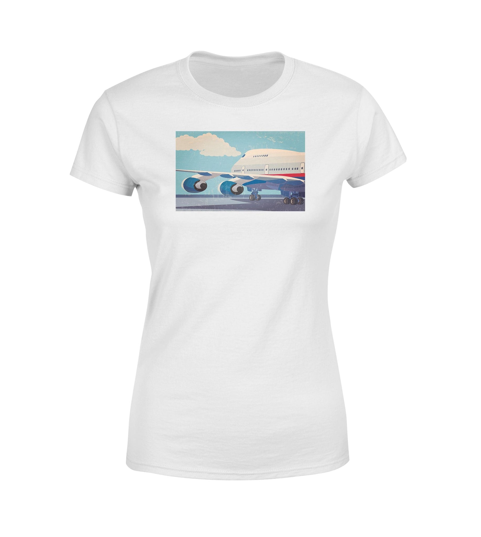 Vintage Boeing 747 Designed Women T-Shirts
