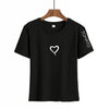 Heart Print T Shirt Women Short