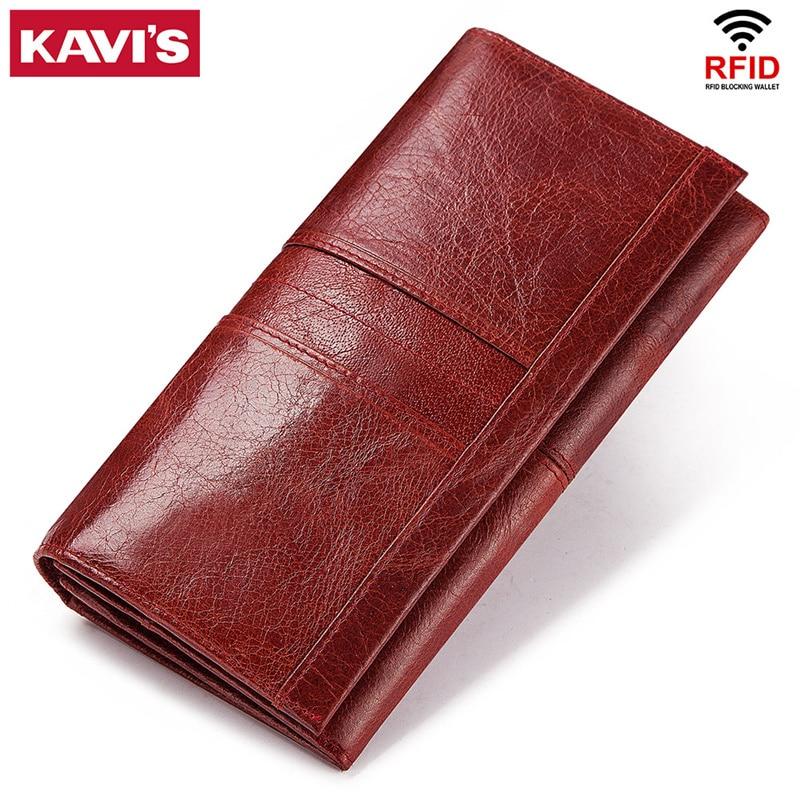 KAVIS Genuine Leather Women Clutch Wallet