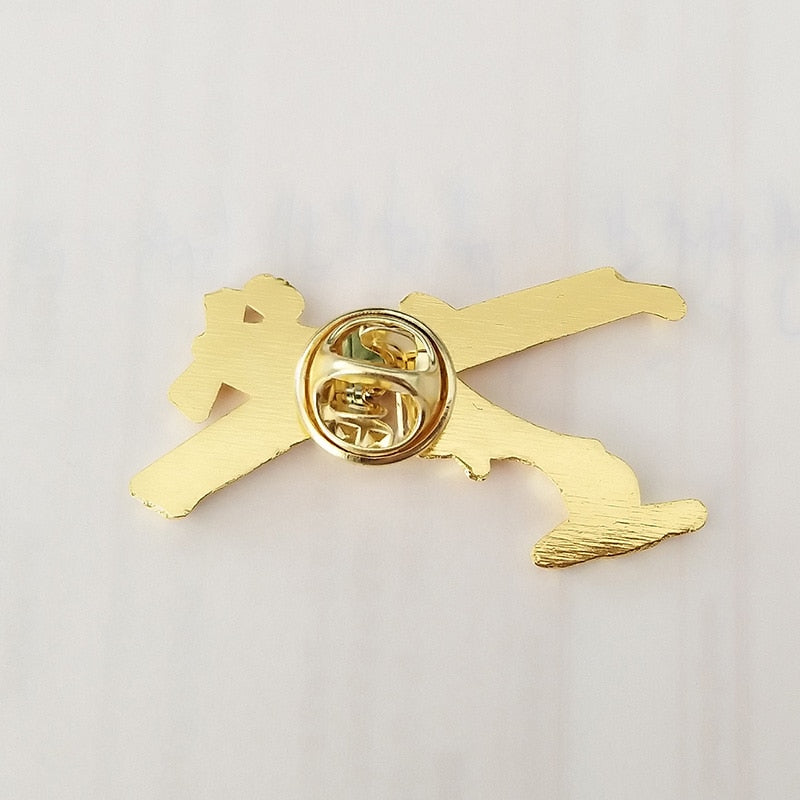 Golden Colour Airplane Shape Badges & Brooches