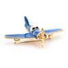 Blue Very Nice Small Airplane Shape Brooches